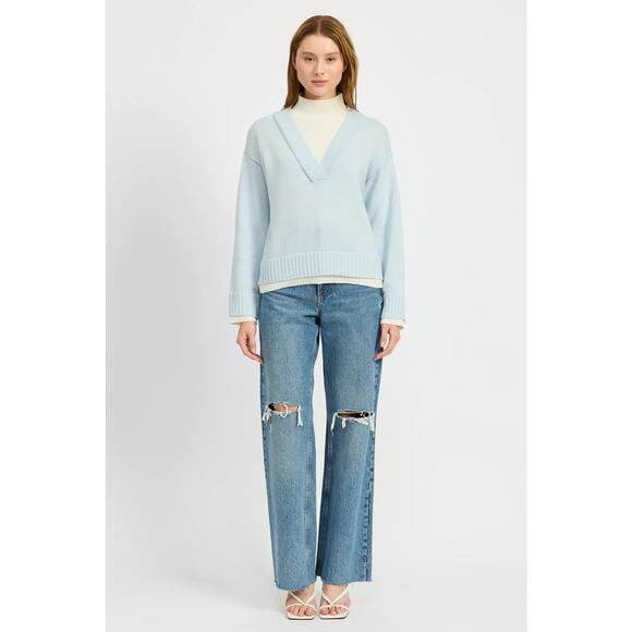 En Saison Sweaters - En Saison Ayden Sweater Top Ice Blue XS NWT